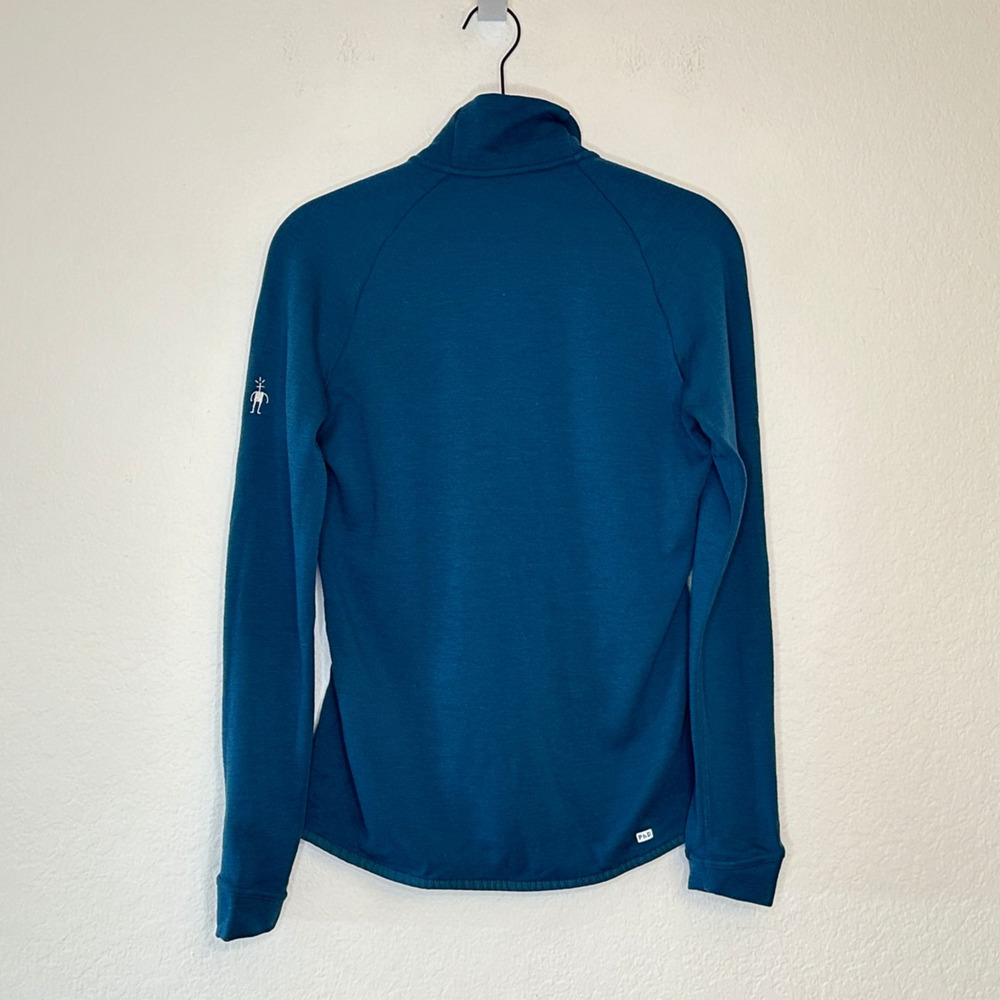 Smartwool PhD Smartloft Divide Full Zip Jacket Womens S Merino Blend Teal *Holes - Picture 6 of 16